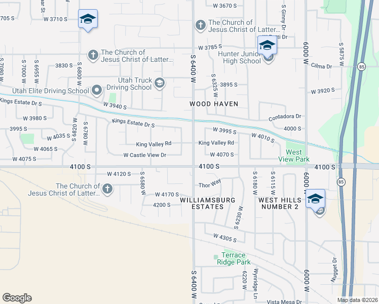 map of restaurants, bars, coffee shops, grocery stores, and more near 4064 South 6400 West in West Valley City