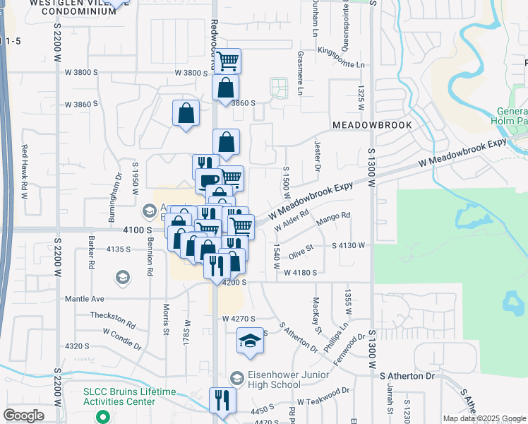 map of restaurants, bars, coffee shops, grocery stores, and more near 1560 Boulder Pointe in Salt Lake City