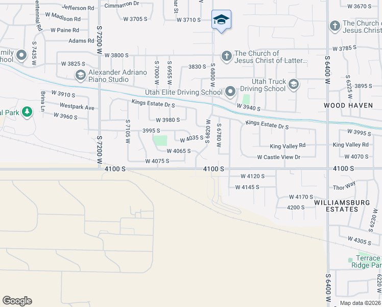 map of restaurants, bars, coffee shops, grocery stores, and more near 4068 South 6900 West in West Valley City