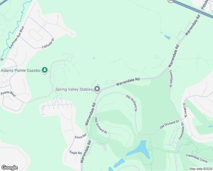 map of restaurants, bars, coffee shops, grocery stores, and more near 405 Northglen Court in Gibsonia