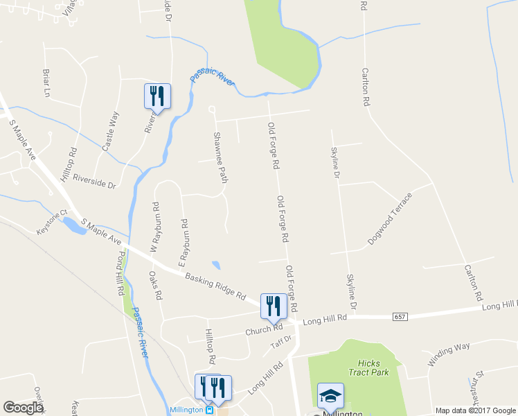 map of restaurants, bars, coffee shops, grocery stores, and more near 164 Old Forge Road in Long Hill