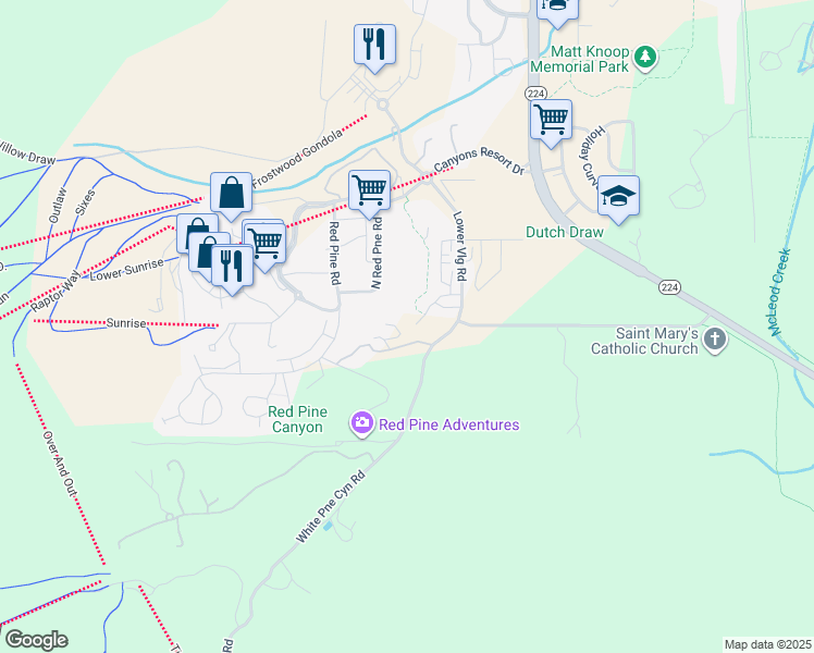 map of restaurants, bars, coffee shops, grocery stores, and more near 1988 Stone Creek Road in Snyderville