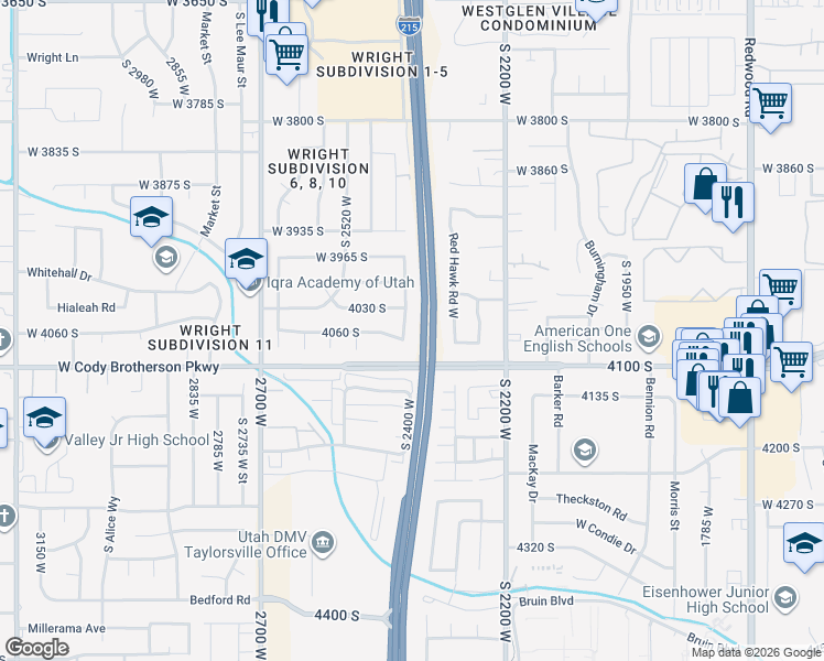 map of restaurants, bars, coffee shops, grocery stores, and more near 4058 South 2400 West in West Valley City