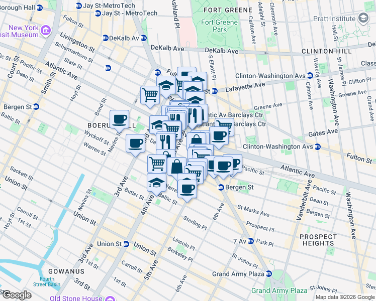 map of restaurants, bars, coffee shops, grocery stores, and more near in Brooklyn