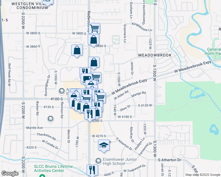 map of restaurants, bars, coffee shops, grocery stores, and more near 1560 Boulder Pointe in Salt Lake City