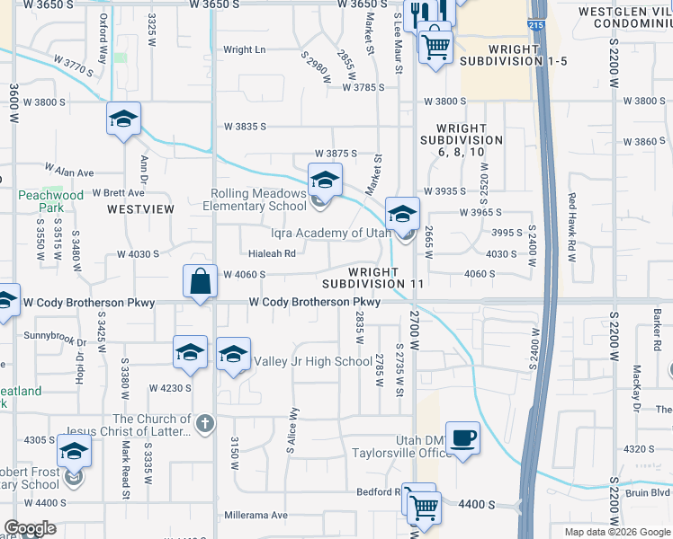 map of restaurants, bars, coffee shops, grocery stores, and more near 2889 Minuet Avenue in Salt Lake City