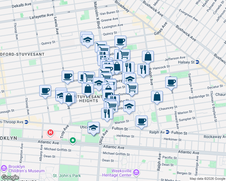 map of restaurants, bars, coffee shops, grocery stores, and more near in Brooklyn