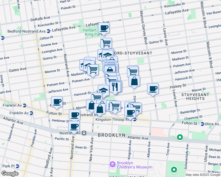 map of restaurants, bars, coffee shops, grocery stores, and more near in Brooklyn