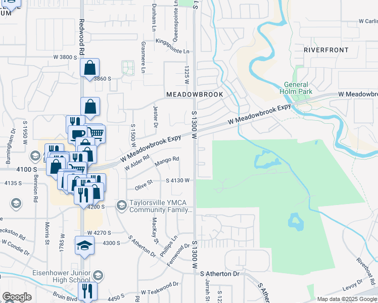 map of restaurants, bars, coffee shops, grocery stores, and more near 4052 South 1300 West in Taylorsville