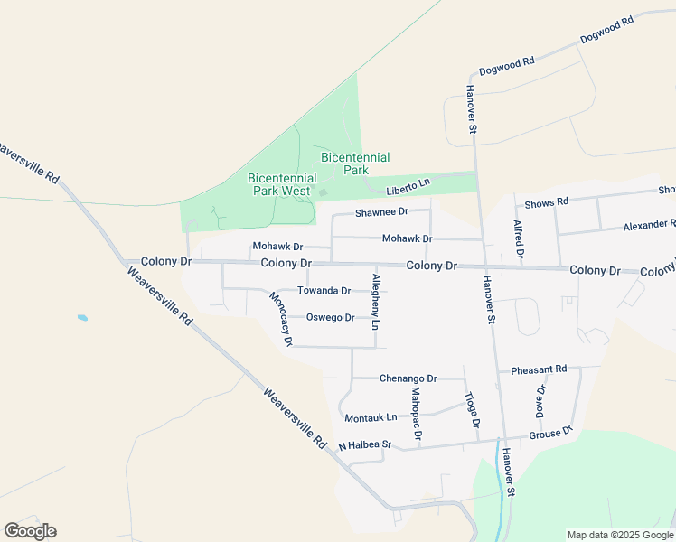 map of restaurants, bars, coffee shops, grocery stores, and more near 5505 Colony Drive in Bethlehem