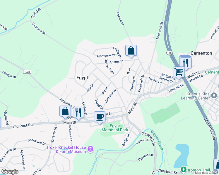 map of restaurants, bars, coffee shops, grocery stores, and more near 4508 3rd Street in Egypt
