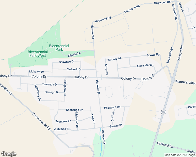 map of restaurants, bars, coffee shops, grocery stores, and more near 5701 Colony Drive in Bethlehem