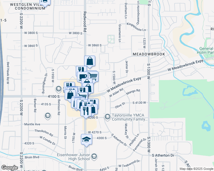 map of restaurants, bars, coffee shops, grocery stores, and more near 1560 Boulder Pointe in Salt Lake City