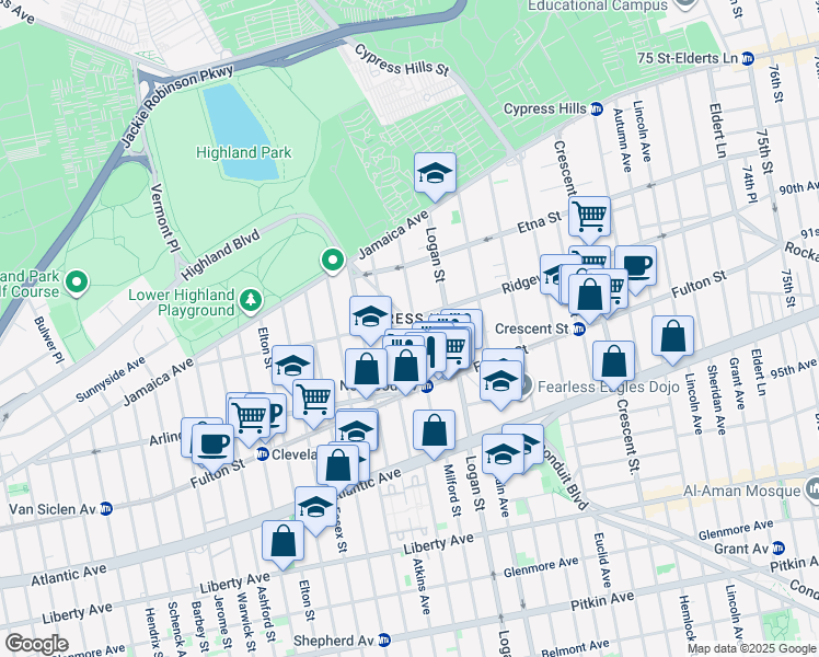map of restaurants, bars, coffee shops, grocery stores, and more near in Brooklyn