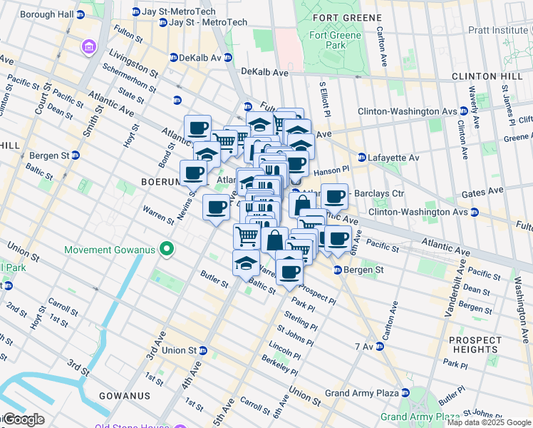 map of restaurants, bars, coffee shops, grocery stores, and more near 59 4th Avenue in Brooklyn