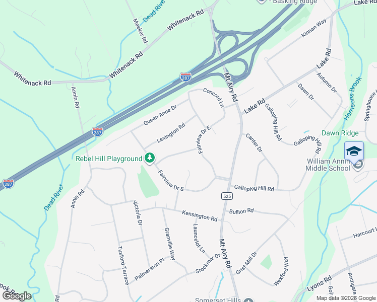 map of restaurants, bars, coffee shops, grocery stores, and more near 12 Wayne Terrace in Basking Ridge