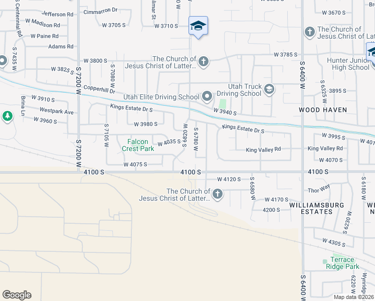 map of restaurants, bars, coffee shops, grocery stores, and more near 4055 South 6820 West in West Valley City