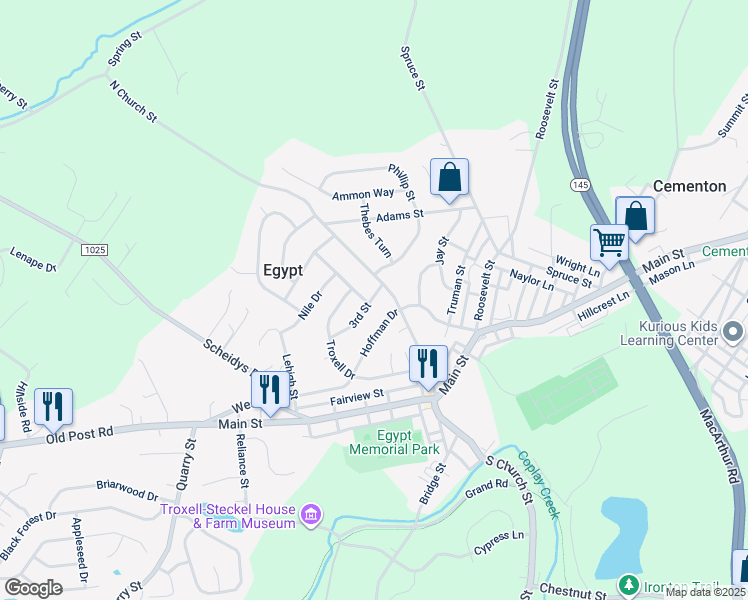 map of restaurants, bars, coffee shops, grocery stores, and more near 4508 3rd Street in Egypt