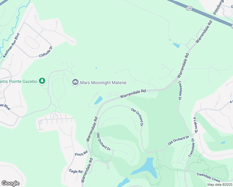 map of restaurants, bars, coffee shops, grocery stores, and more near 106 Northglen Court in Gibsonia