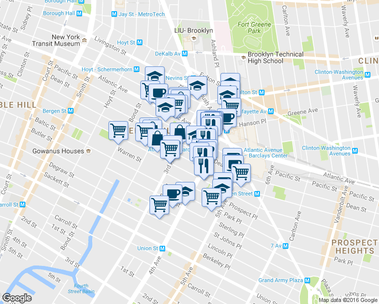 map of restaurants, bars, coffee shops, grocery stores, and more near 320 Bergen Street in Brooklyn
