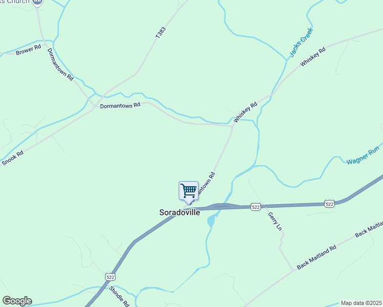 map of restaurants, bars, coffee shops, grocery stores, and more near 172 Dormantown Road in McClure