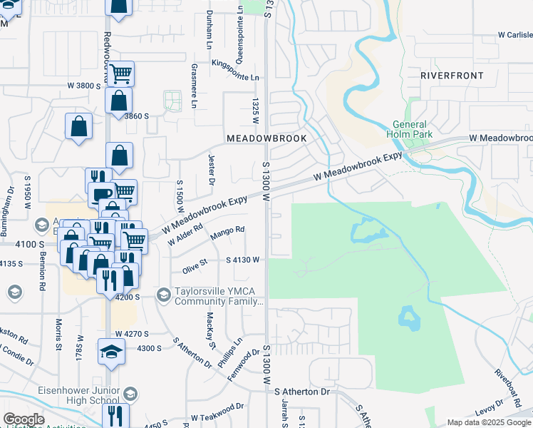 map of restaurants, bars, coffee shops, grocery stores, and more near 4042 South 1300 West in Taylorsville