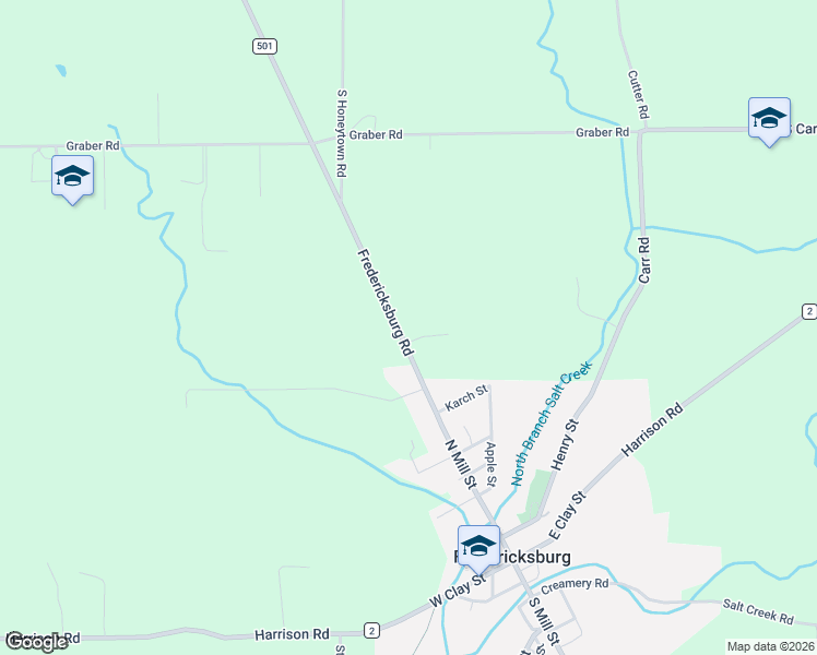 map of restaurants, bars, coffee shops, grocery stores, and more near 9552 Fredericksburg Road in Fredericksburg