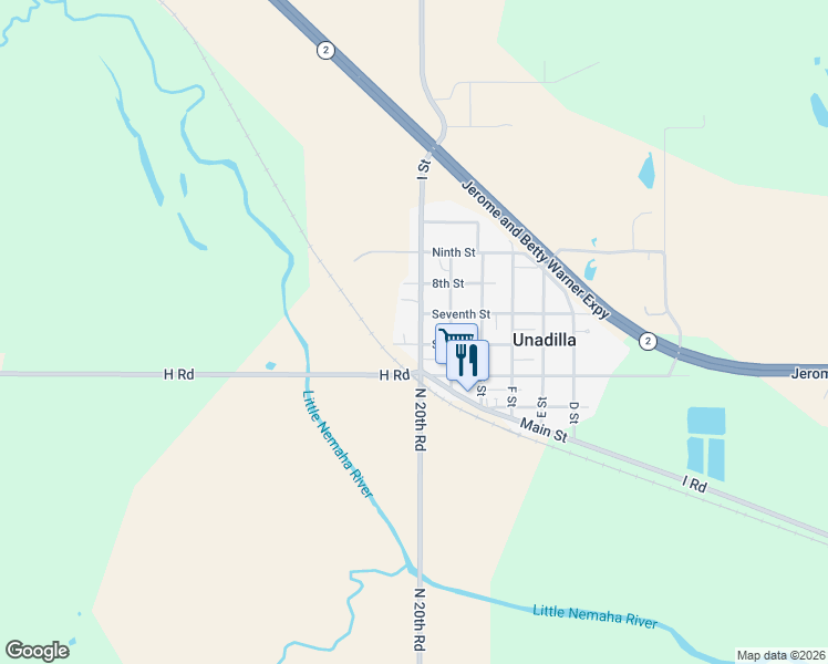 map of restaurants, bars, coffee shops, grocery stores, and more near 225 Sixth Street in Unadilla