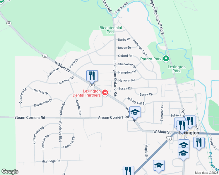 map of restaurants, bars, coffee shops, grocery stores, and more near 311-325 West Main Street in Lexington