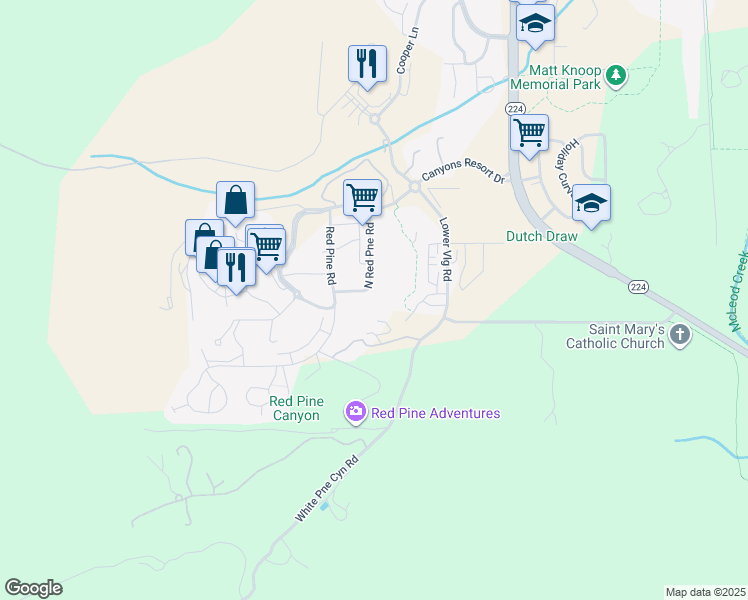 map of restaurants, bars, coffee shops, grocery stores, and more near 2025 Canyons Resort Drive in Park City