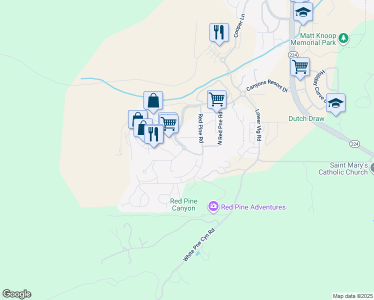 map of restaurants, bars, coffee shops, grocery stores, and more near 2670 West Canyons Resort Drive in Park City