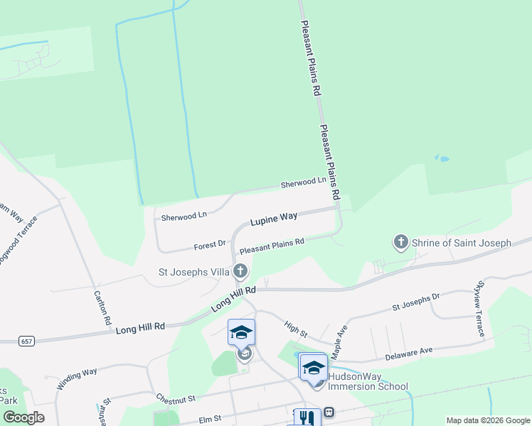 map of restaurants, bars, coffee shops, grocery stores, and more near 139 Sherwood Lane in Long Hill