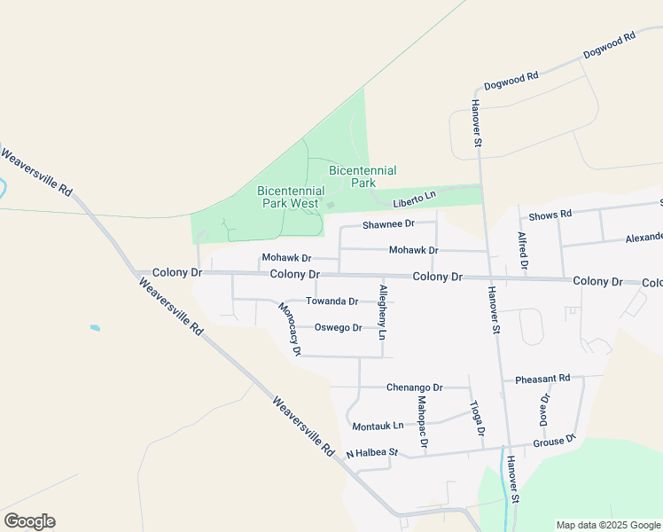 map of restaurants, bars, coffee shops, grocery stores, and more near 5496 Colony Drive in Bethlehem