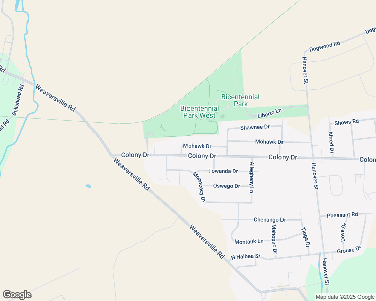 map of restaurants, bars, coffee shops, grocery stores, and more near 5412 Colony Drive in Bethlehem