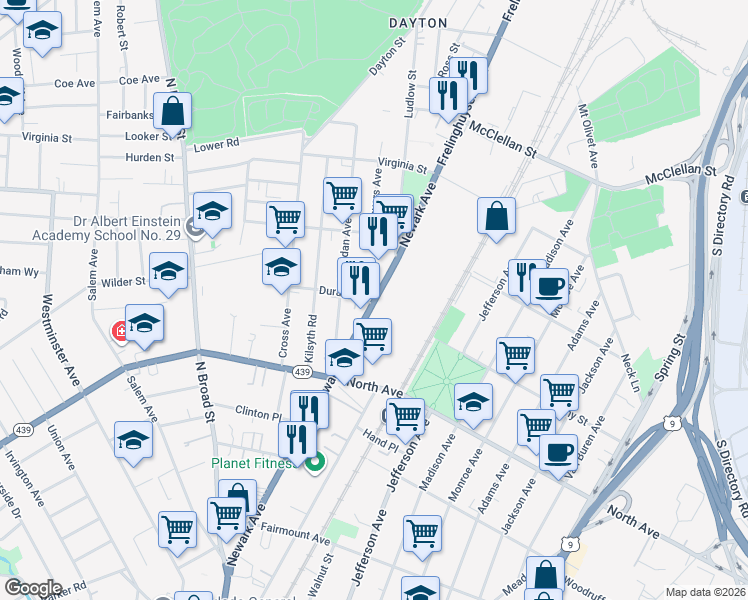 map of restaurants, bars, coffee shops, grocery stores, and more near 900-944 Lincoln Hwy in Elizabeth