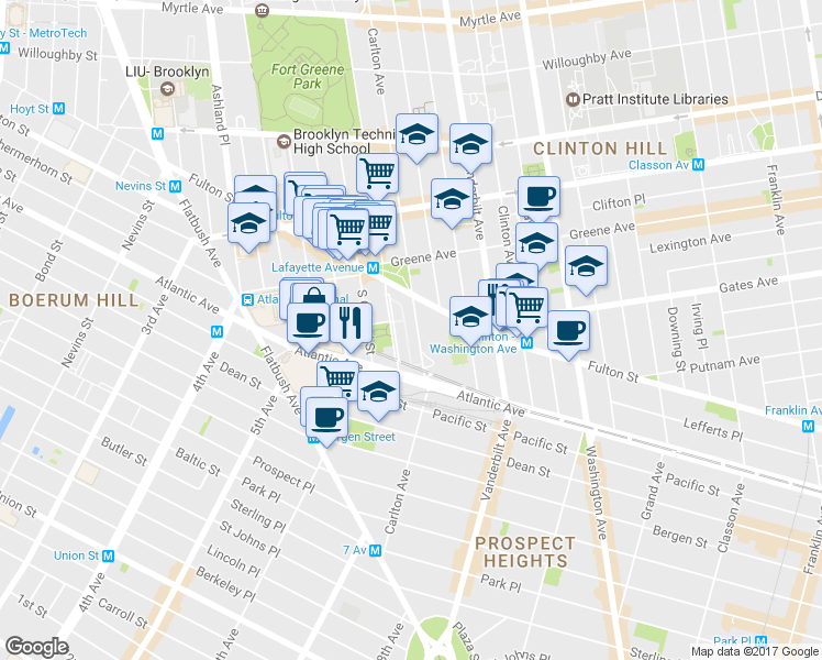 map of restaurants, bars, coffee shops, grocery stores, and more near in Brooklyn