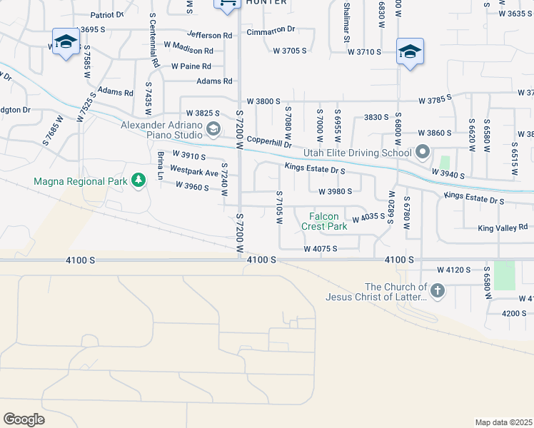 map of restaurants, bars, coffee shops, grocery stores, and more near 4015 Brandon Court in West Valley City