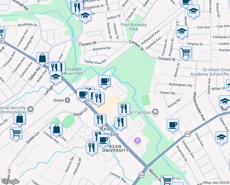 map of restaurants, bars, coffee shops, grocery stores, and more near 122 Mary Alice Ct in Union