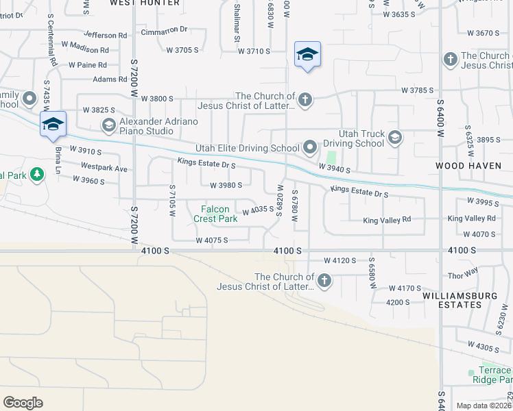 map of restaurants, bars, coffee shops, grocery stores, and more near 6890 Ashby Way in West Valley City