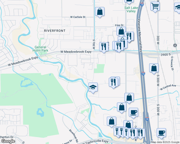 map of restaurants, bars, coffee shops, grocery stores, and more near 4016 South 700 West in Murray