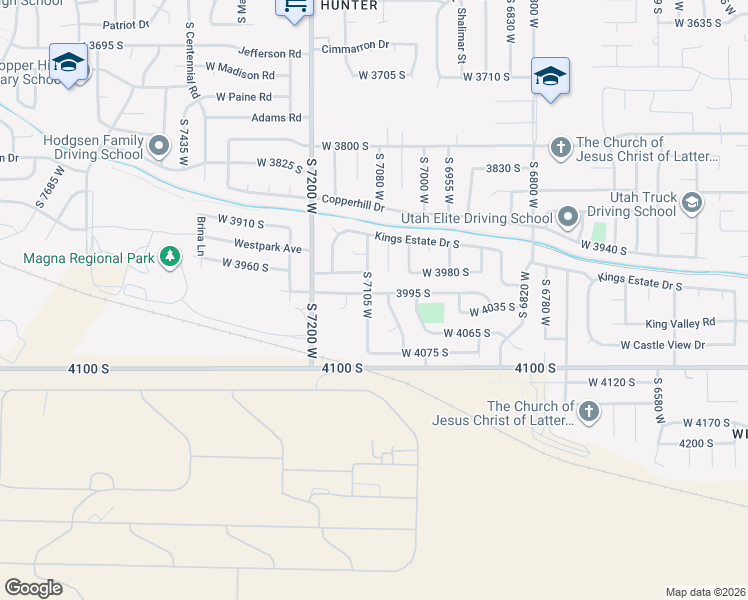 map of restaurants, bars, coffee shops, grocery stores, and more near 4007 South 7105 West in West Valley City