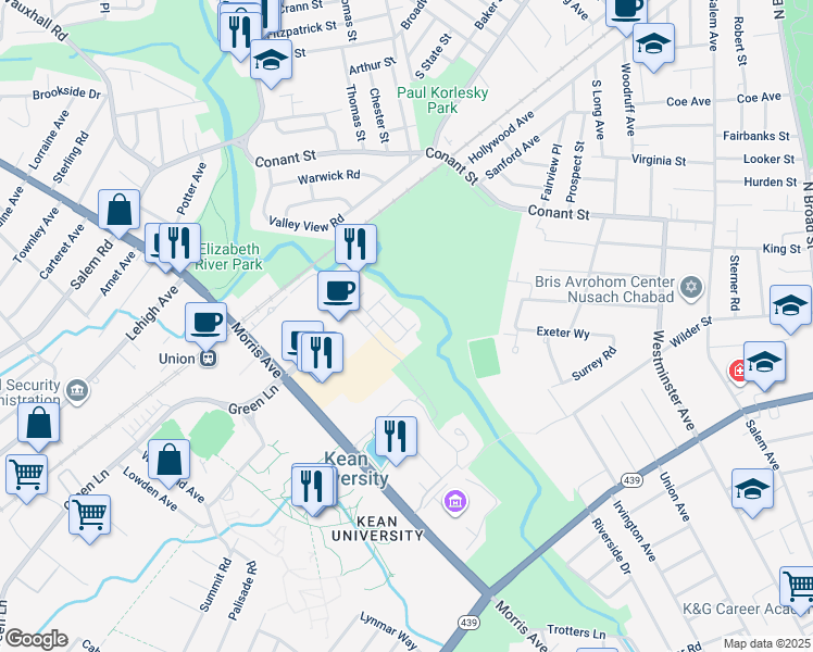 map of restaurants, bars, coffee shops, grocery stores, and more near 136 Mary Alice Court in Union
