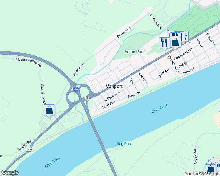 map of restaurants, bars, coffee shops, grocery stores, and more near in Vanport