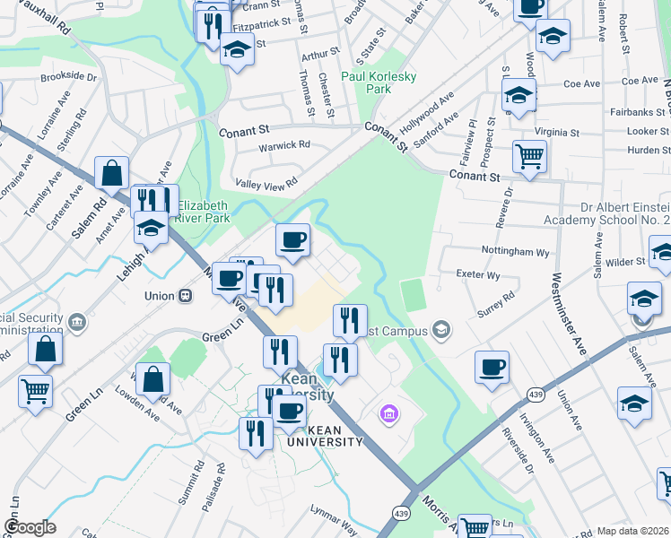map of restaurants, bars, coffee shops, grocery stores, and more near 122 Mary Alice Ct in Union