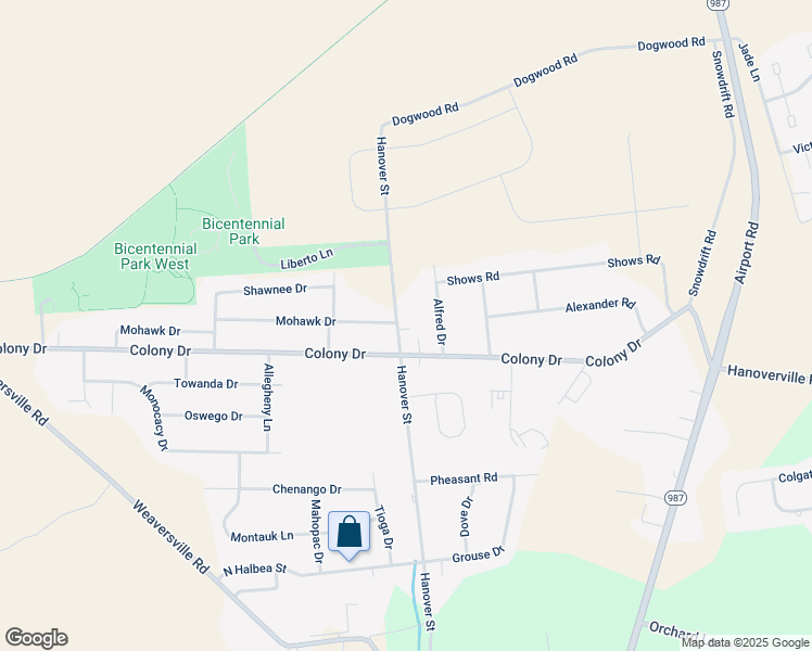 map of restaurants, bars, coffee shops, grocery stores, and more near 6780 Hanover Street in Bethlehem