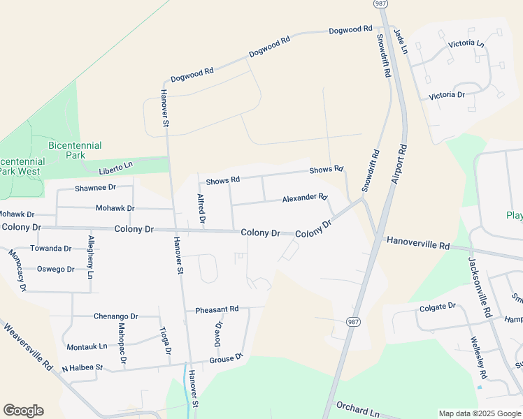 map of restaurants, bars, coffee shops, grocery stores, and more near 5872 Alexander Road in Bethlehem
