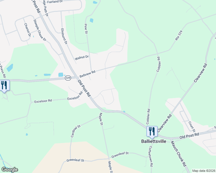 map of restaurants, bars, coffee shops, grocery stores, and more near 3115 Rick Rd in Schnecksville