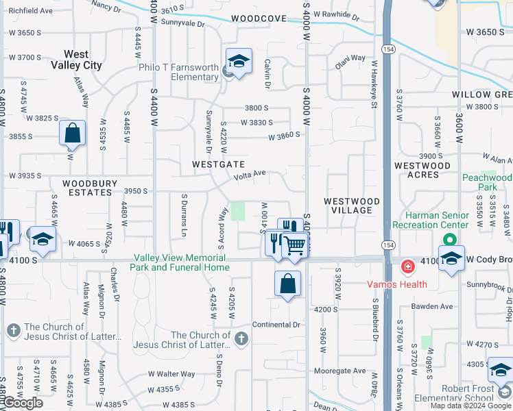 map of restaurants, bars, coffee shops, grocery stores, and more near 4123 West 3980 South in West Valley City