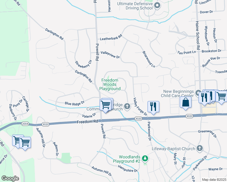 map of restaurants, bars, coffee shops, grocery stores, and more near 75 Monmouth Drive in Cranberry Township