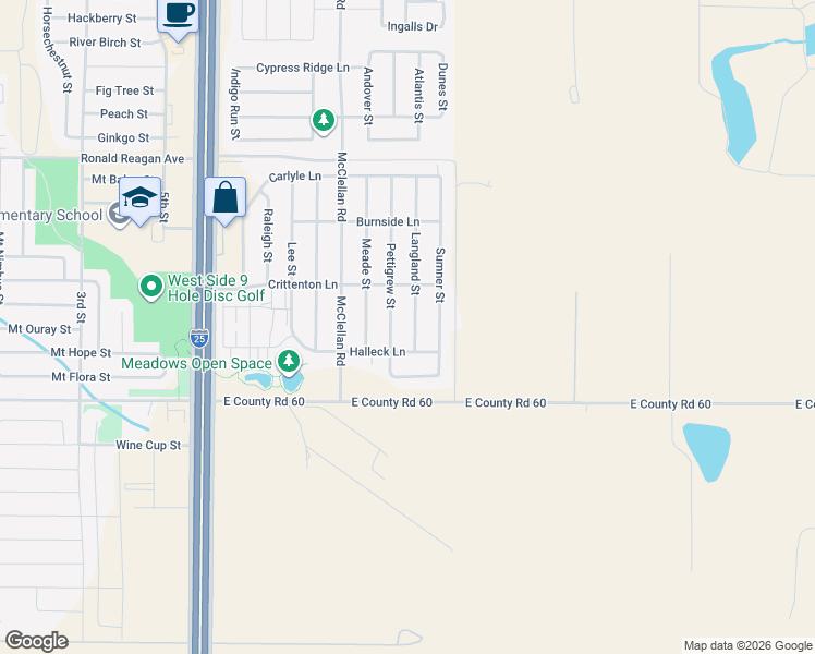 map of restaurants, bars, coffee shops, grocery stores, and more near 6825 Langland Street in Wellington